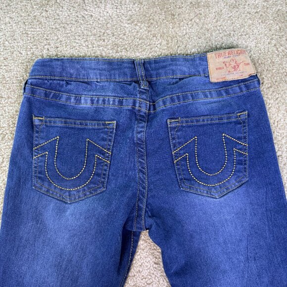 True Religion Geno Relaxed Slim Blue Denim Jeans Boys Size 14 28x28 E569 - Picture 10 of 16